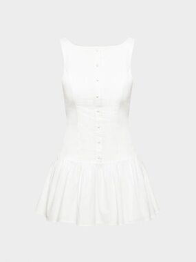 NWOT ARITZIA SUNDAY BEST FOXGLOVE POPLIN  MINI DRESS IN WHITE // SIZE 2🤍